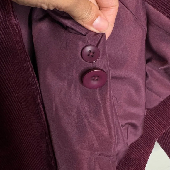 Corduroy Blazer Jacket Women’s M Burgundy Career‎ Classic Jacket - Picture 4 of 9
